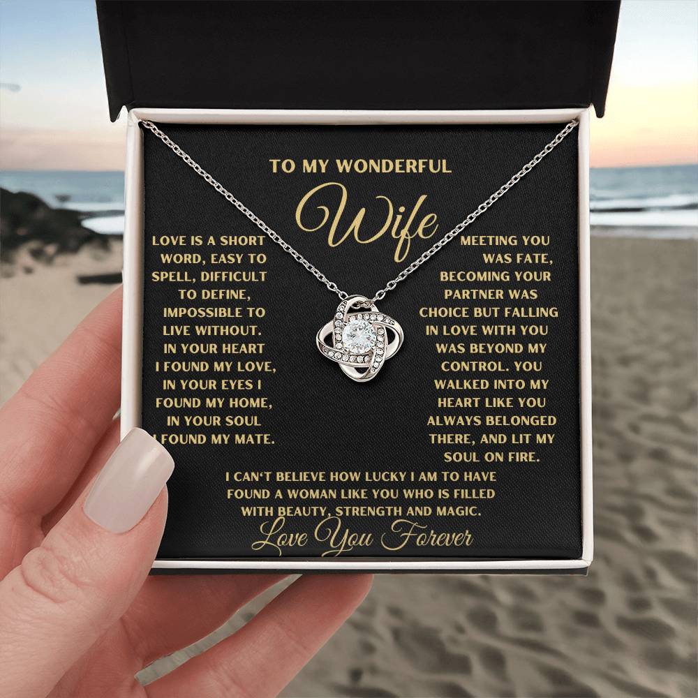To My Wonderful Wife Necklace, You Walked Into My Heart