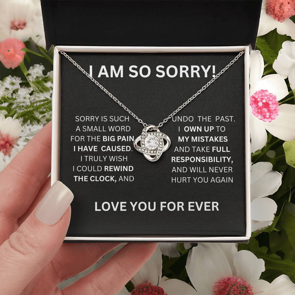 I Am So Sorry Necklace-Black & White