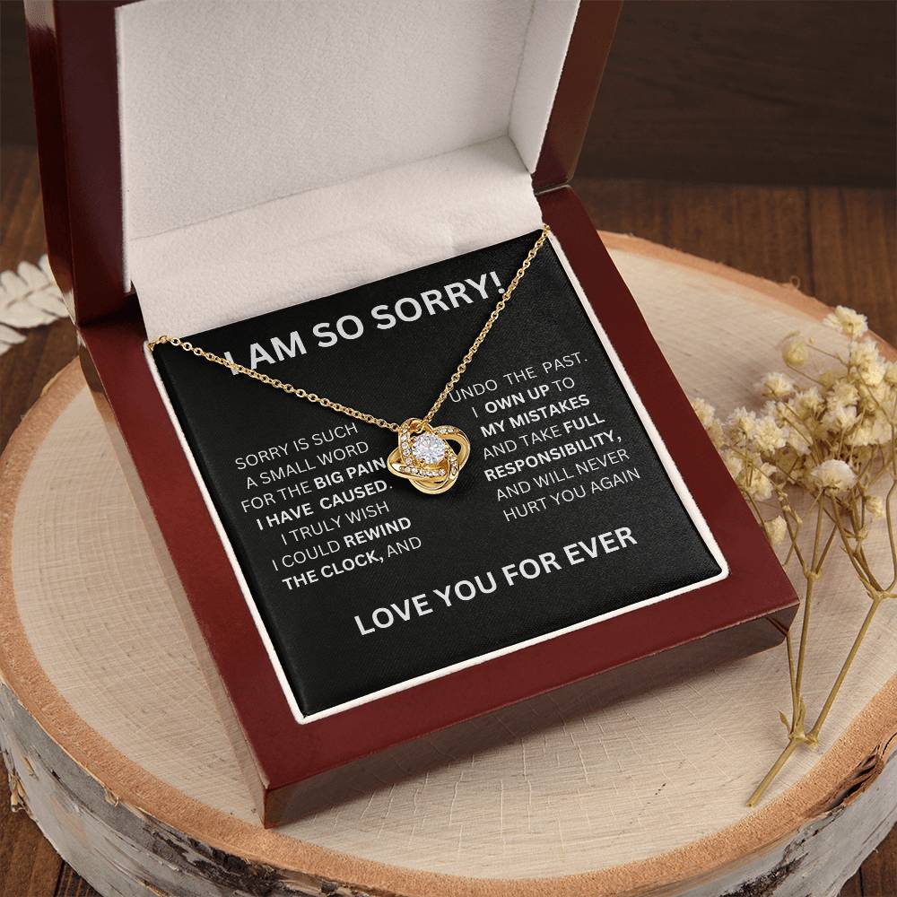 I Am So Sorry Necklace-Black & White