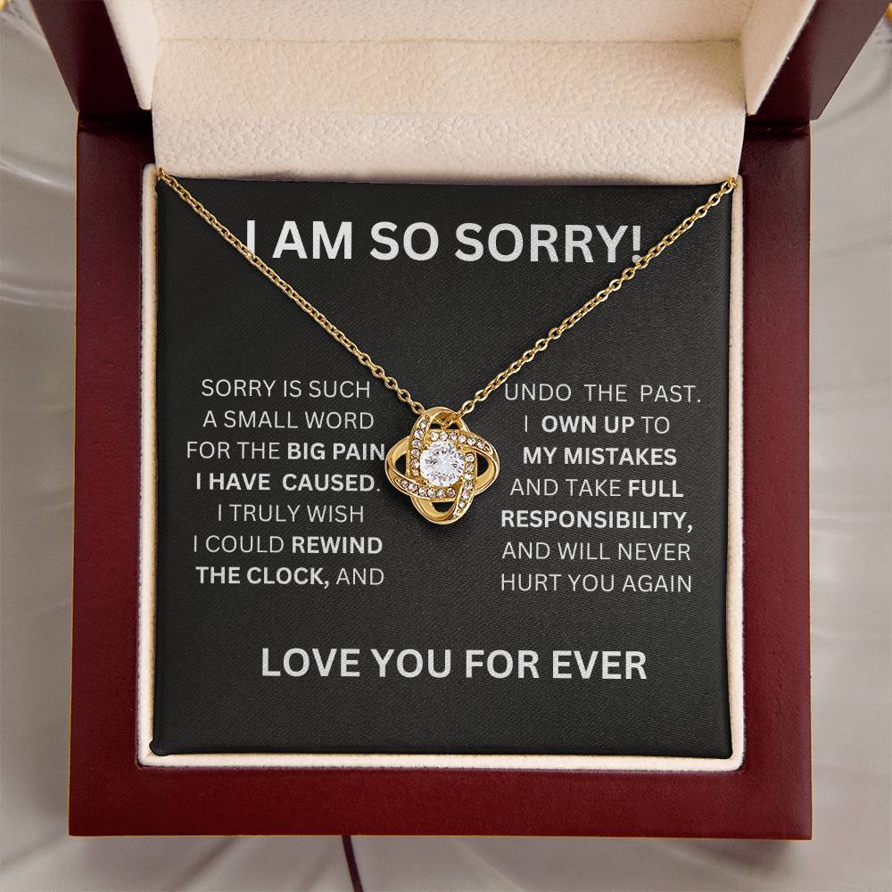 I Am So Sorry Necklace-Black & White