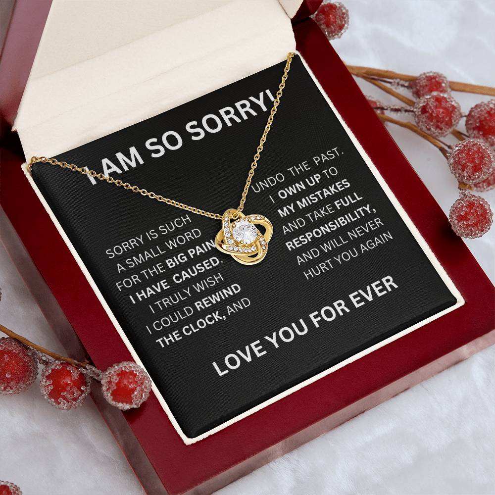 I Am So Sorry Necklace-Black & White