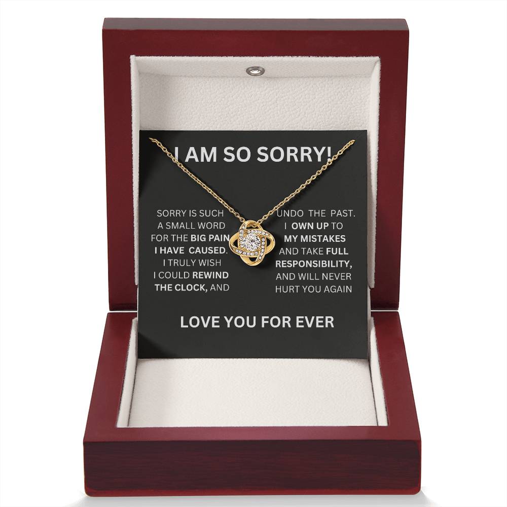 I Am So Sorry Necklace-Black & White