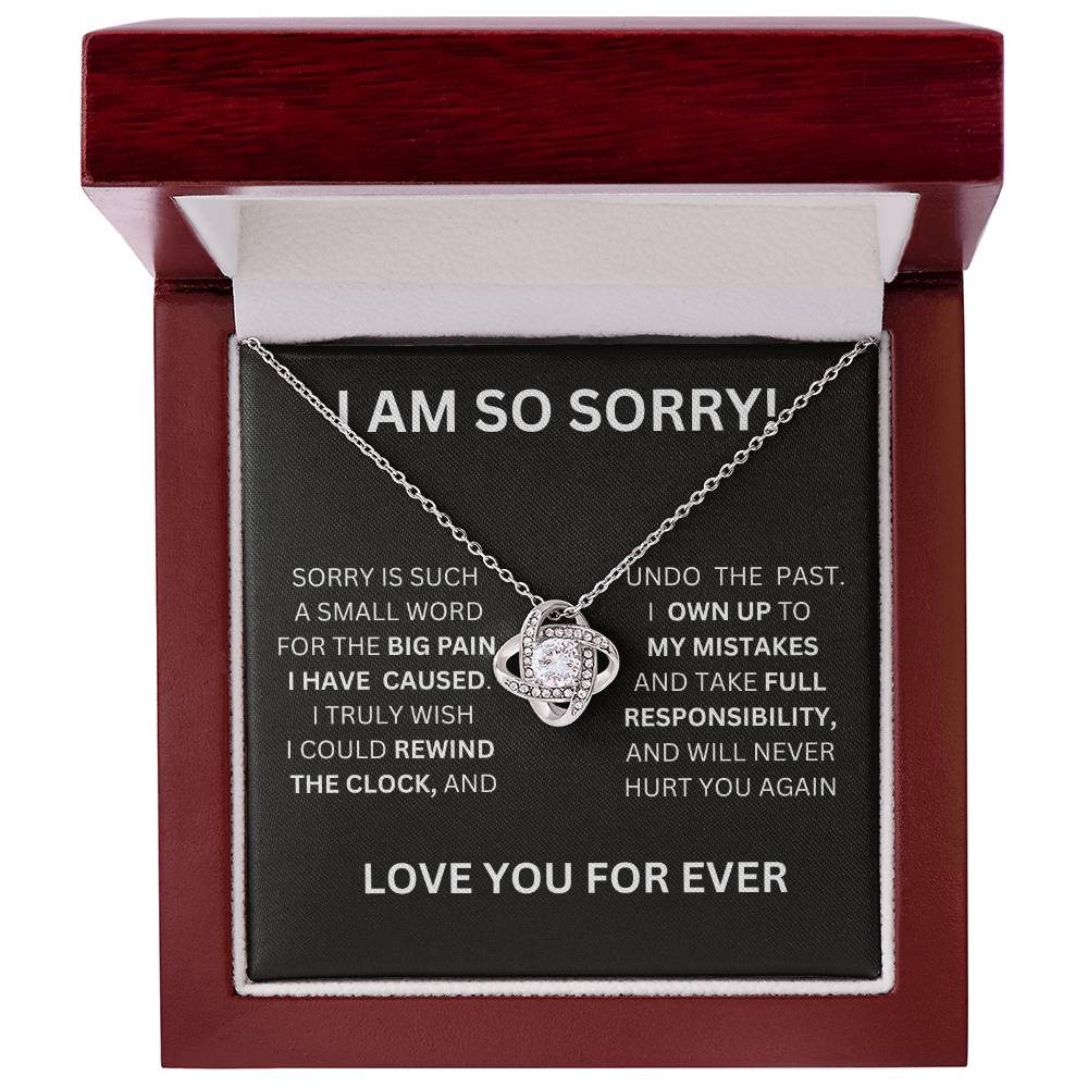 I Am So Sorry Necklace-Black & White
