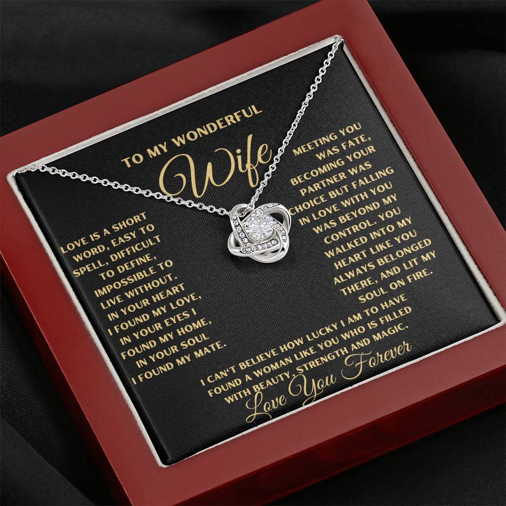 To My Wonderful Wife Necklace, You Walked Into My Heart