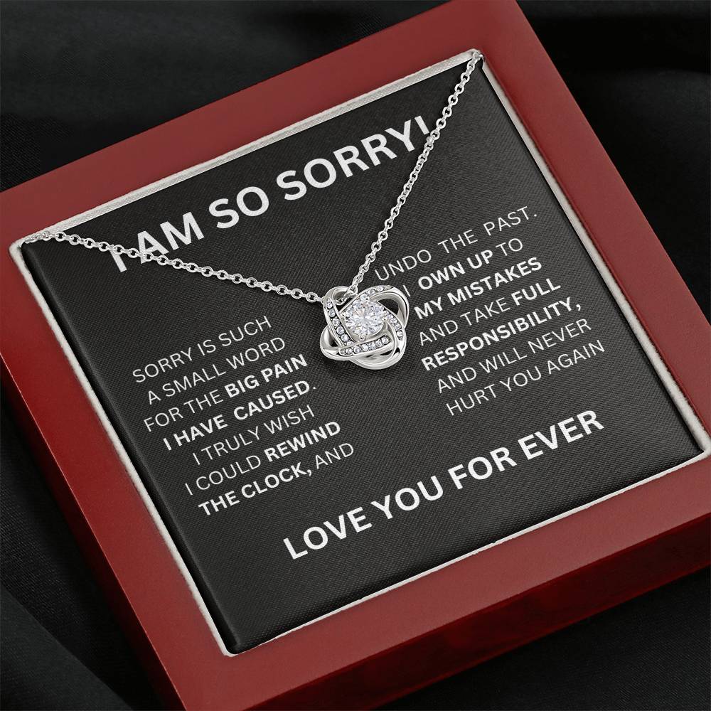 I Am So Sorry Necklace-Black & White