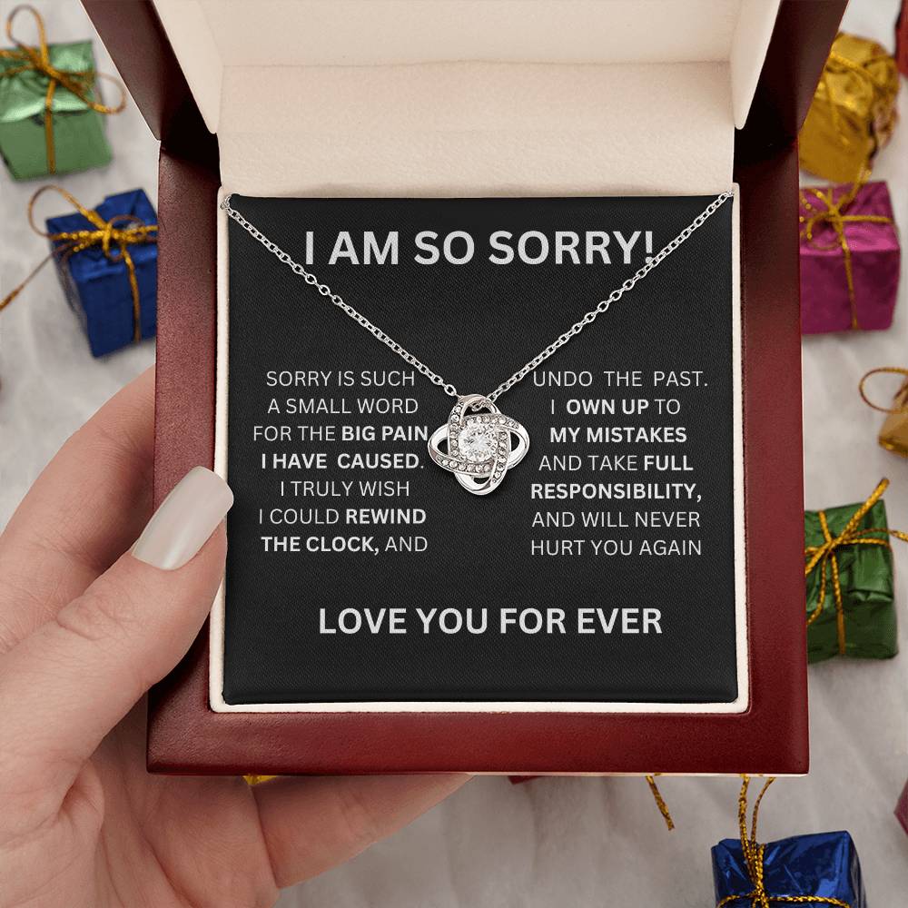 I Am So Sorry Necklace-Black & White