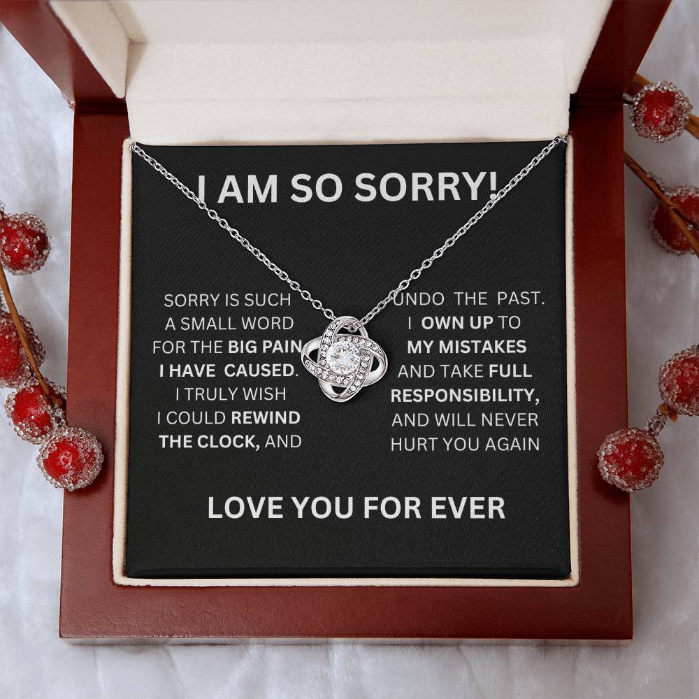 I Am So Sorry Necklace-Black & White