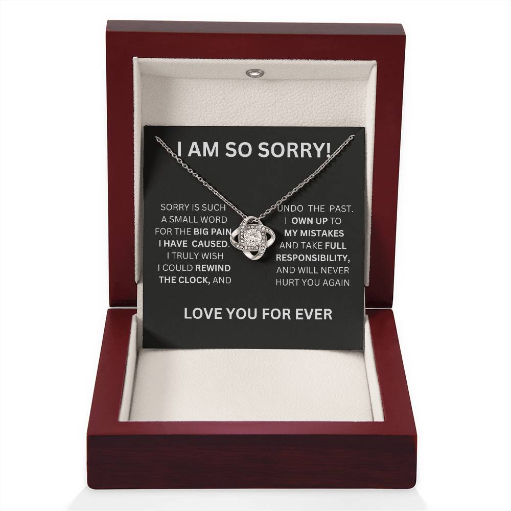 I Am So Sorry Necklace-Black & White
