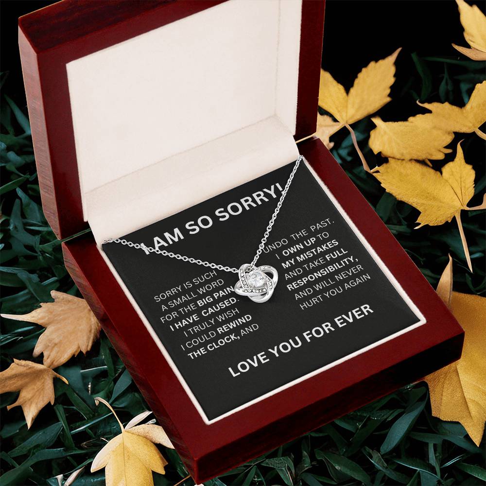 I Am So Sorry Necklace-Black & White