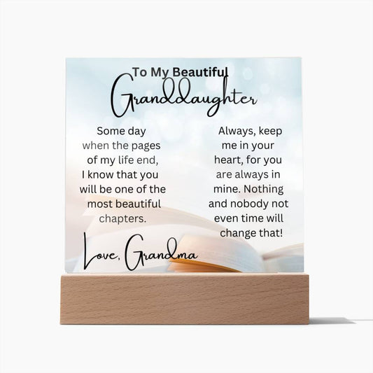 Acrylic Plaque To My Beautiful Granddaughter