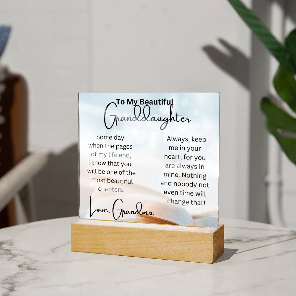Acrylic Plaque To My Beautiful Granddaughter