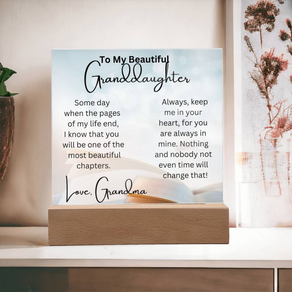 Acrylic Plaque To My Beautiful Granddaughter