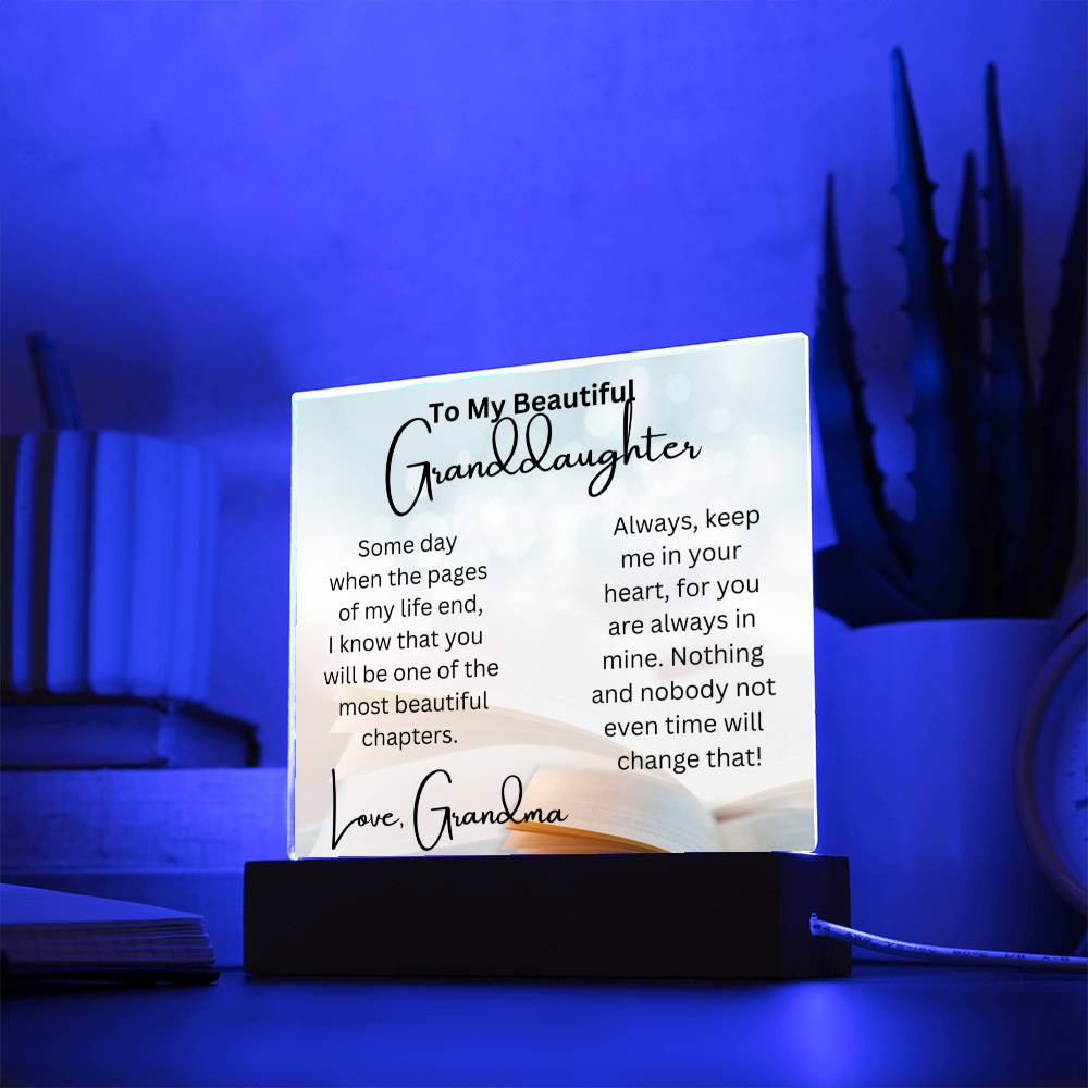 Acrylic Plaque To My Beautiful Granddaughter