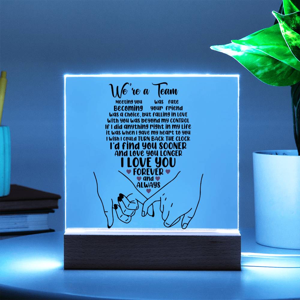 We Are A Team Plaque, A Romantic Gift For Him, Valentine Gift