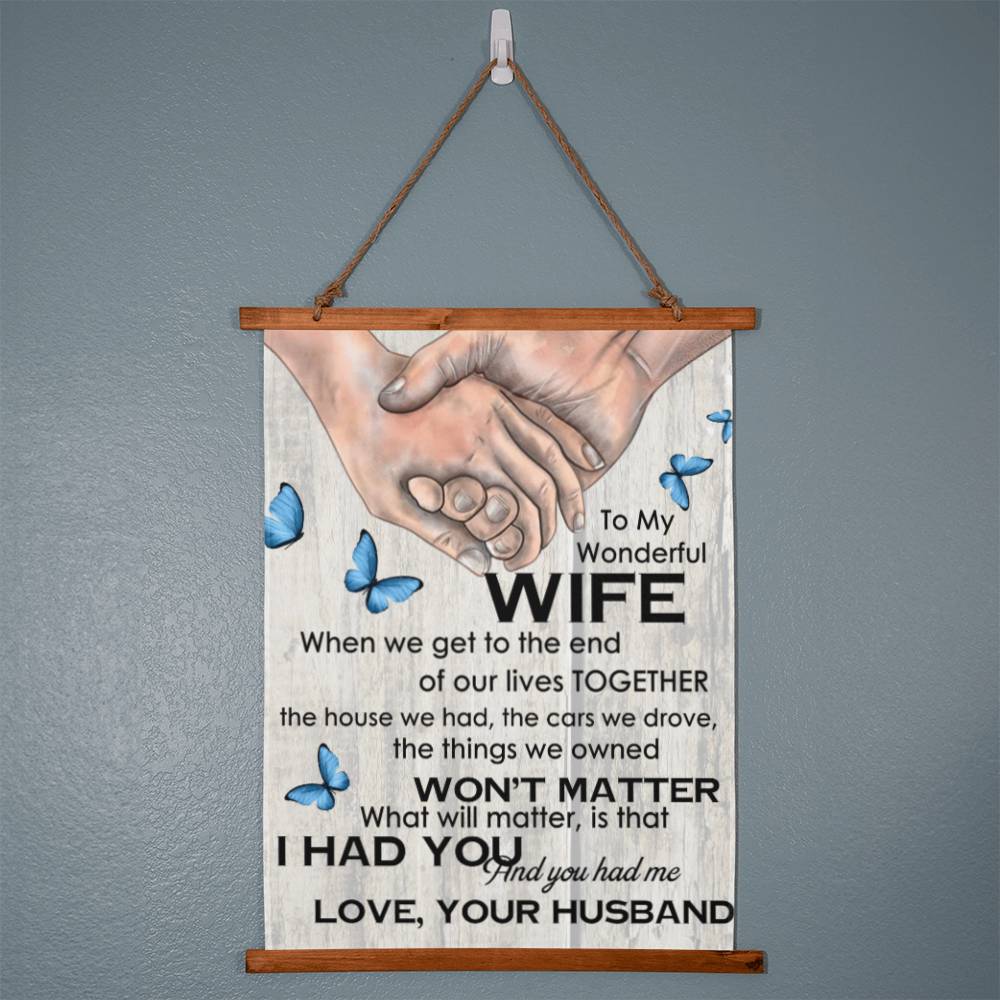 To My Wonderful Wife Wall Tapestry