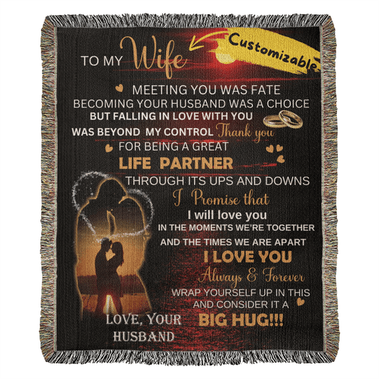 Custom To My Wife Blanket