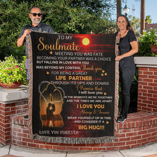 To My Soulmate Blanket, A Romantic Gift  For Your Lady