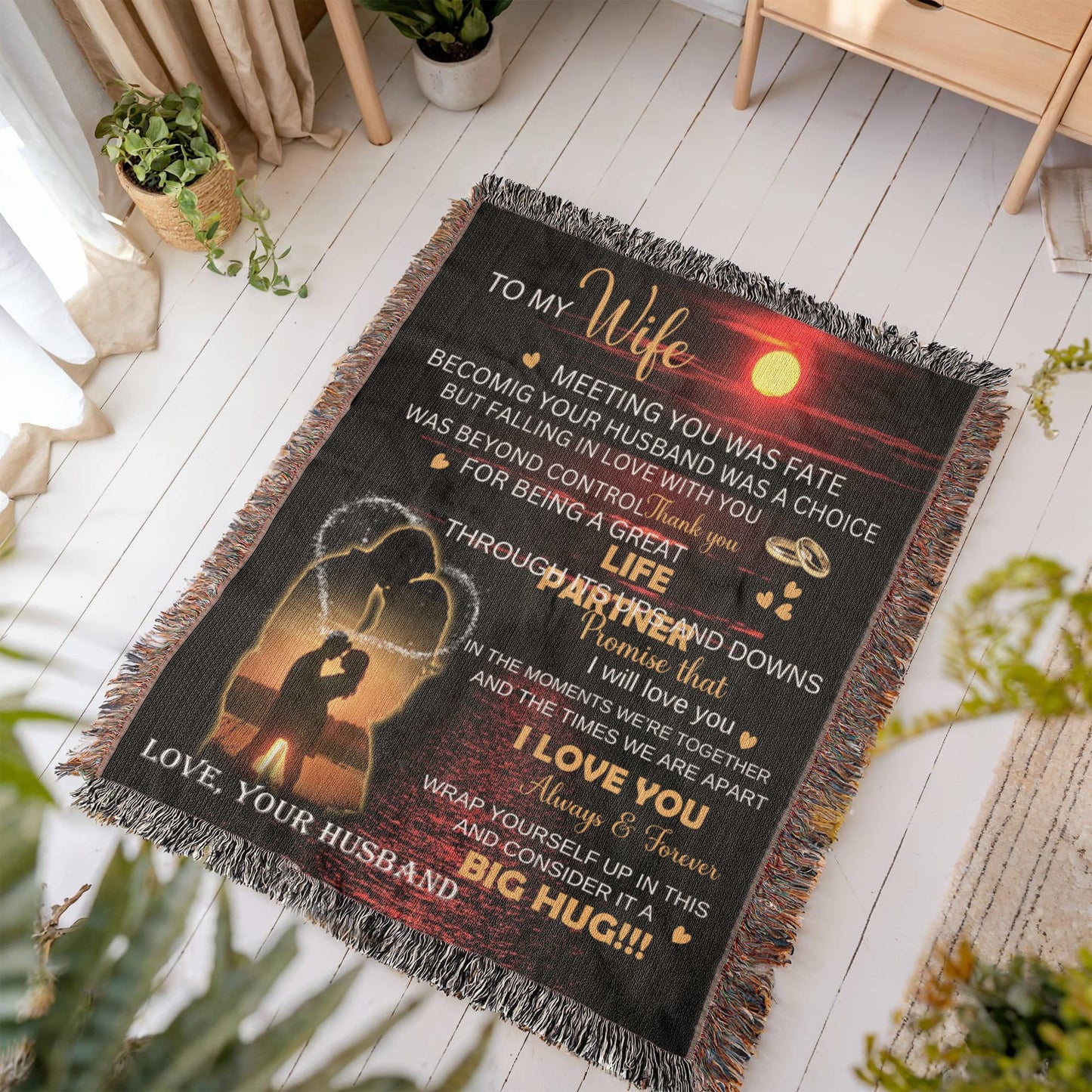 To My Wife Blanket, A  Romantic Gift For Wife