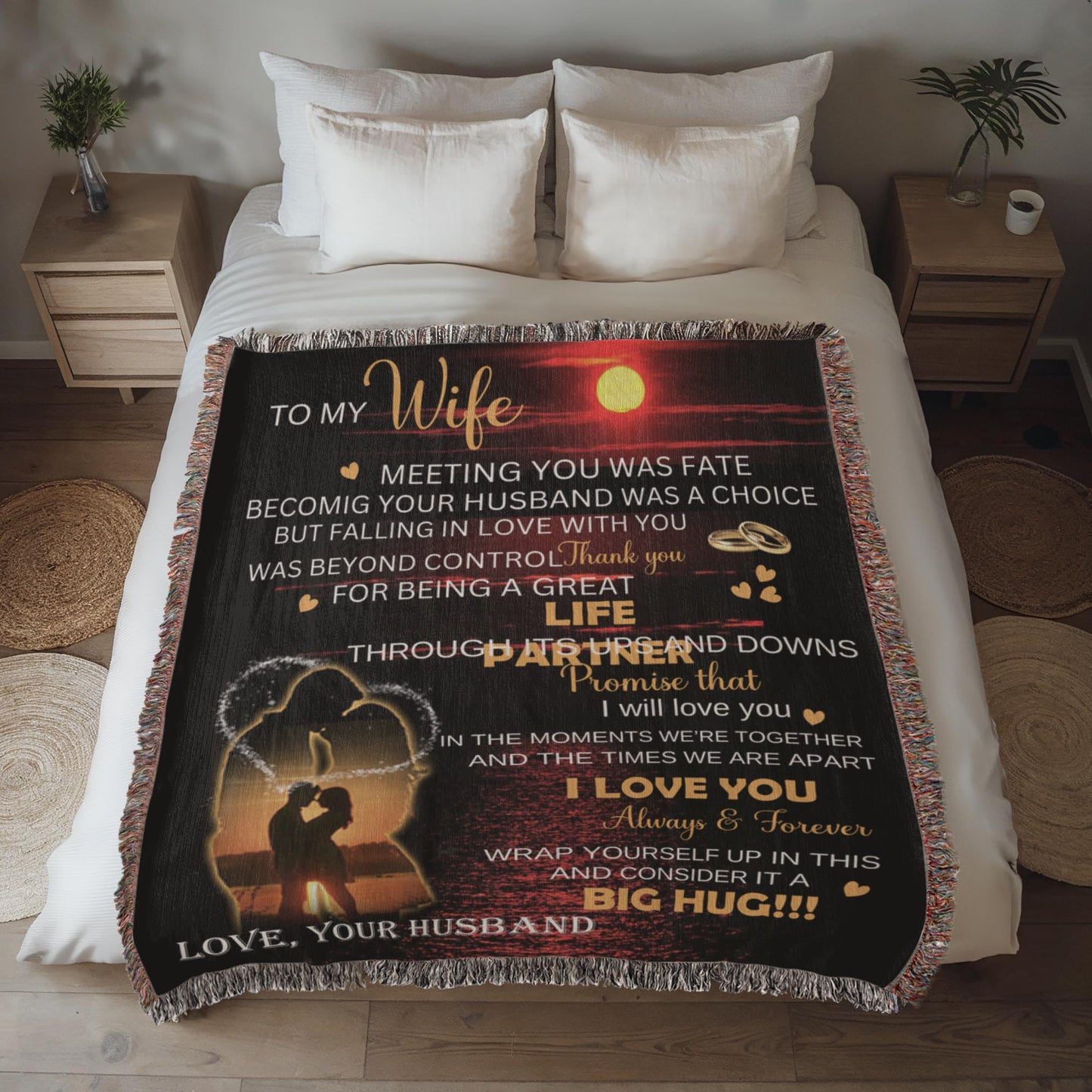 To My Wife Blanket, A  Romantic Gift For Wife