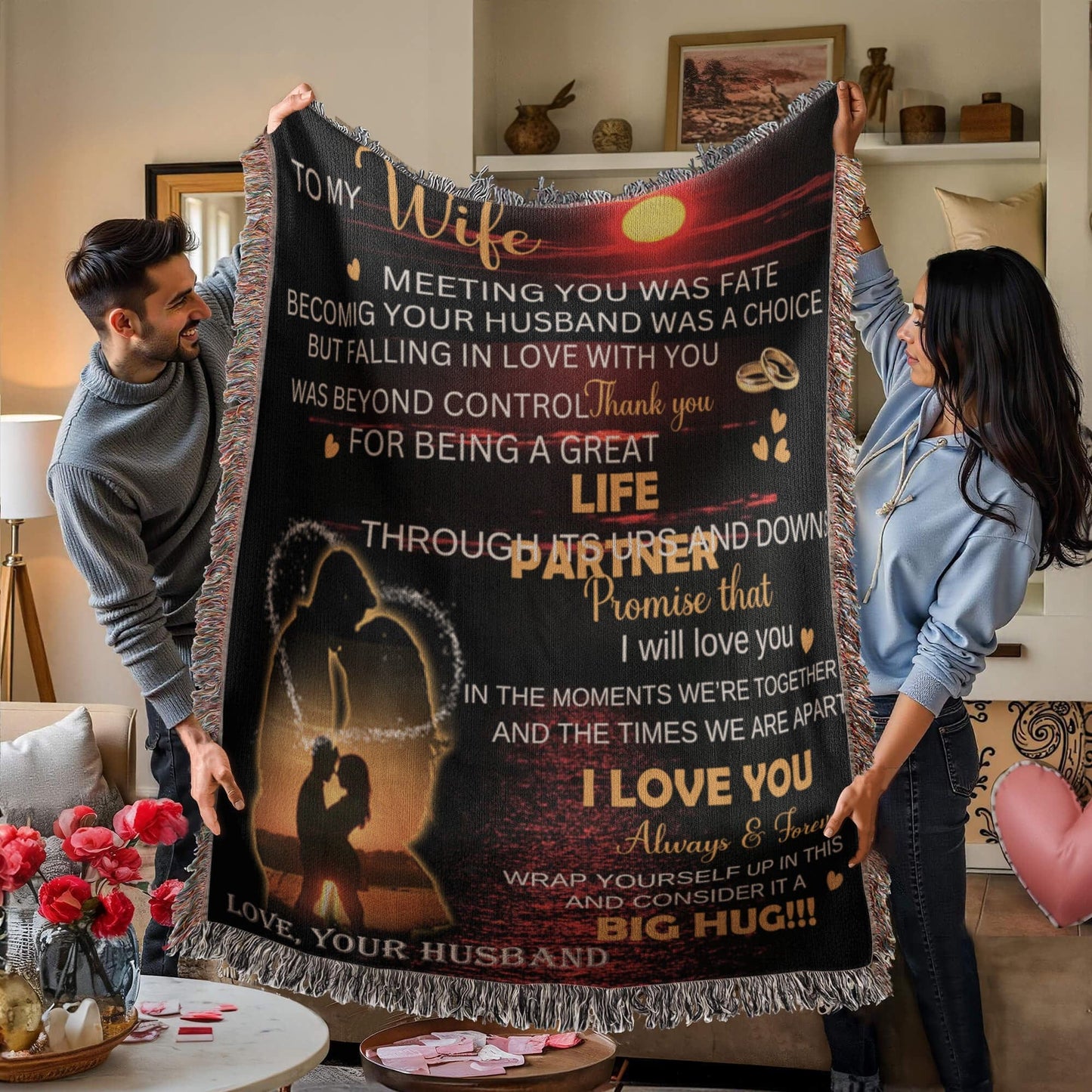 To My Wife Blanket, A  Romantic Gift For Wife