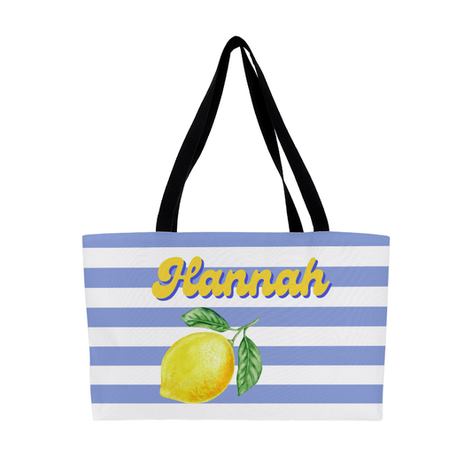 Custom Blue striped Beach bag