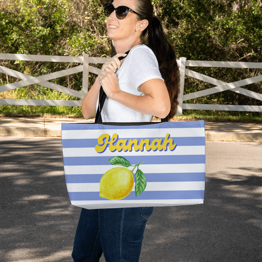 Custom Blue striped Beach bag