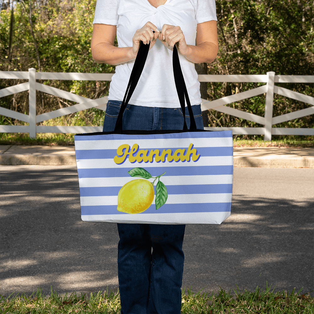 Custom Blue striped Beach bag