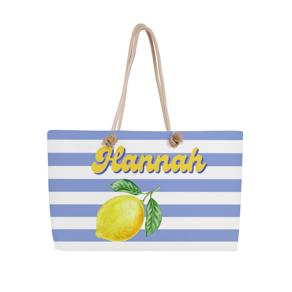 Custom Blue striped Beach bag