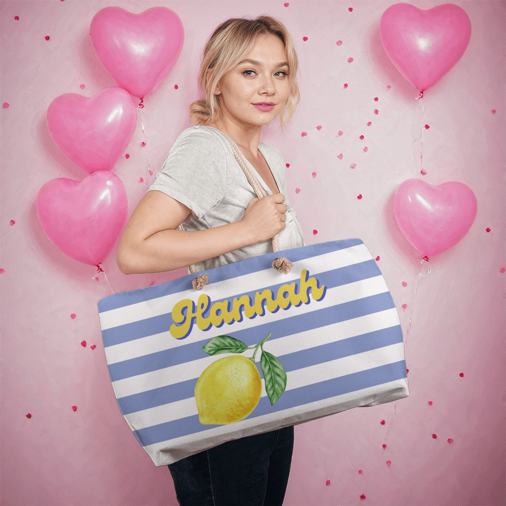 Custom Blue striped Beach bag