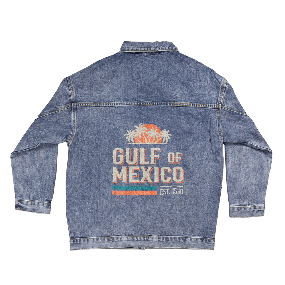 Gulf of Mexico Jacket, Boho Coastal Denim Jacket