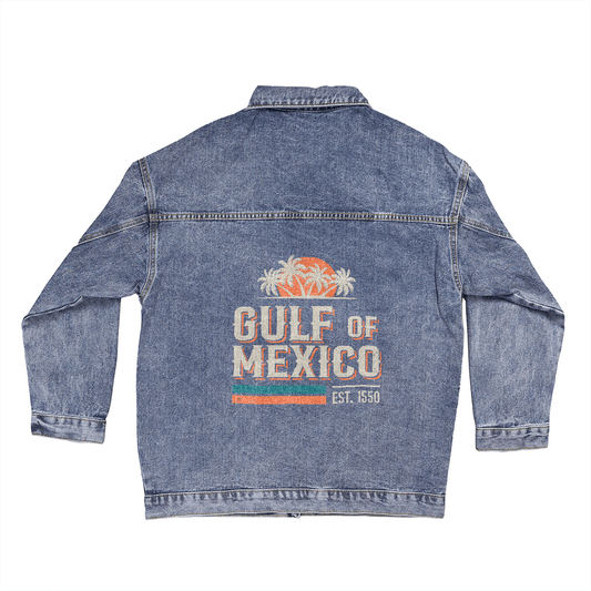 Gulf of Mexico Jacket, Boho Coastal Denim Jacket