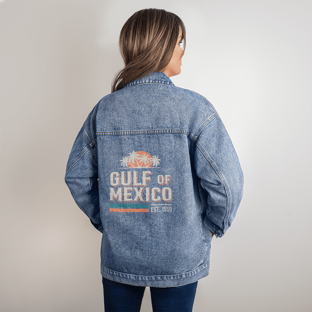 Gulf of Mexico Jacket, Boho Coastal Denim Jacket
