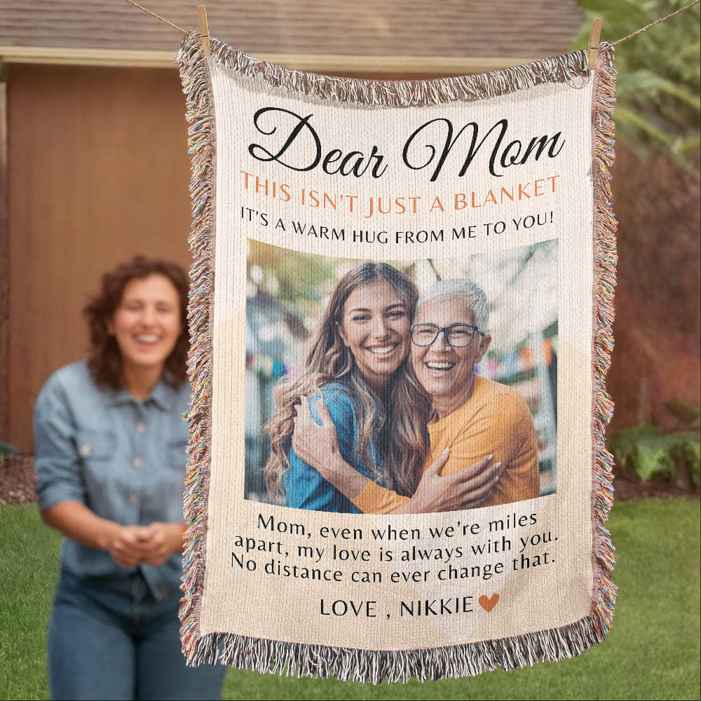 Custom Photo Blanket For Mom, Mothers day Blanket Gift