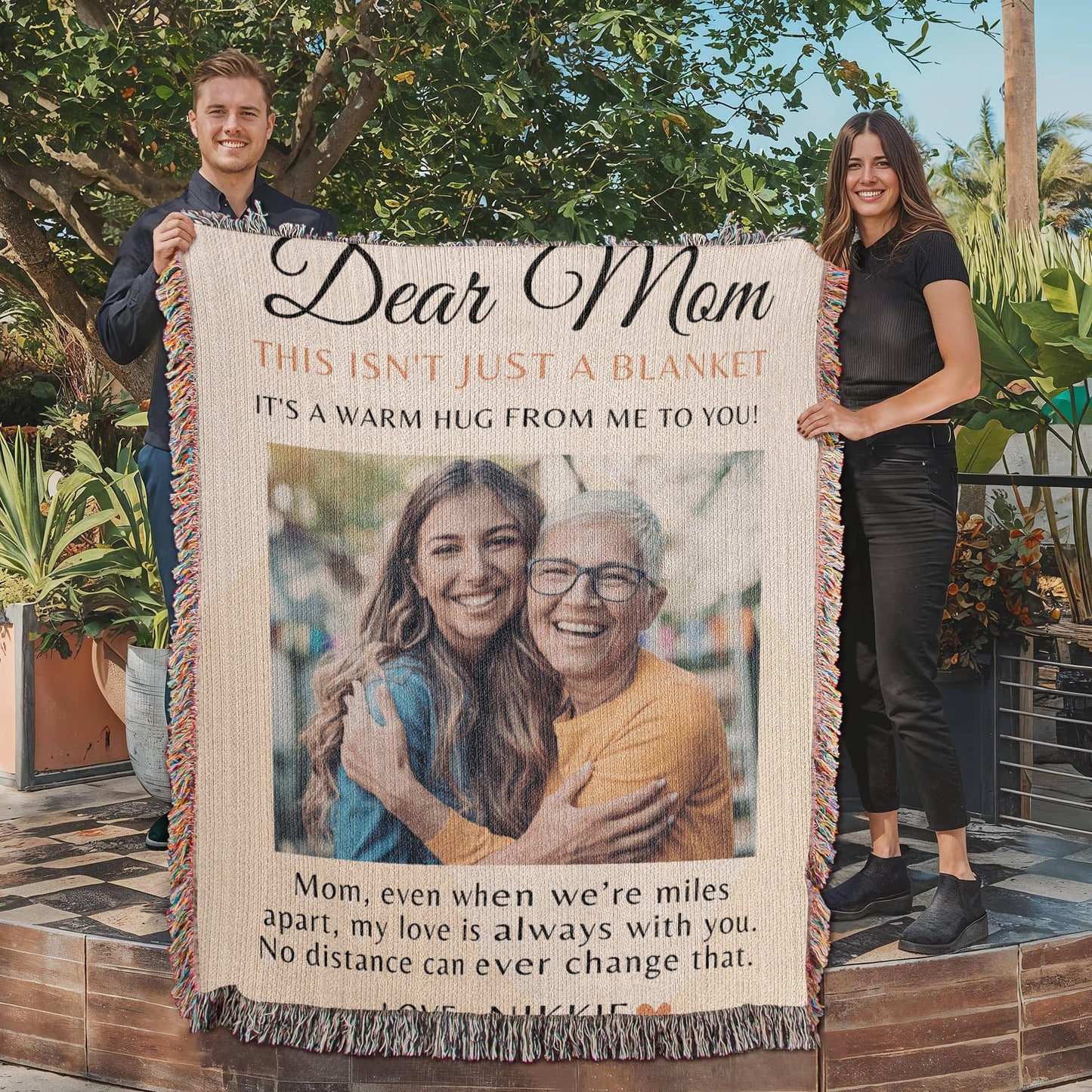 Custom Photo Blanket For Mom, Mothers day Blanket Gift