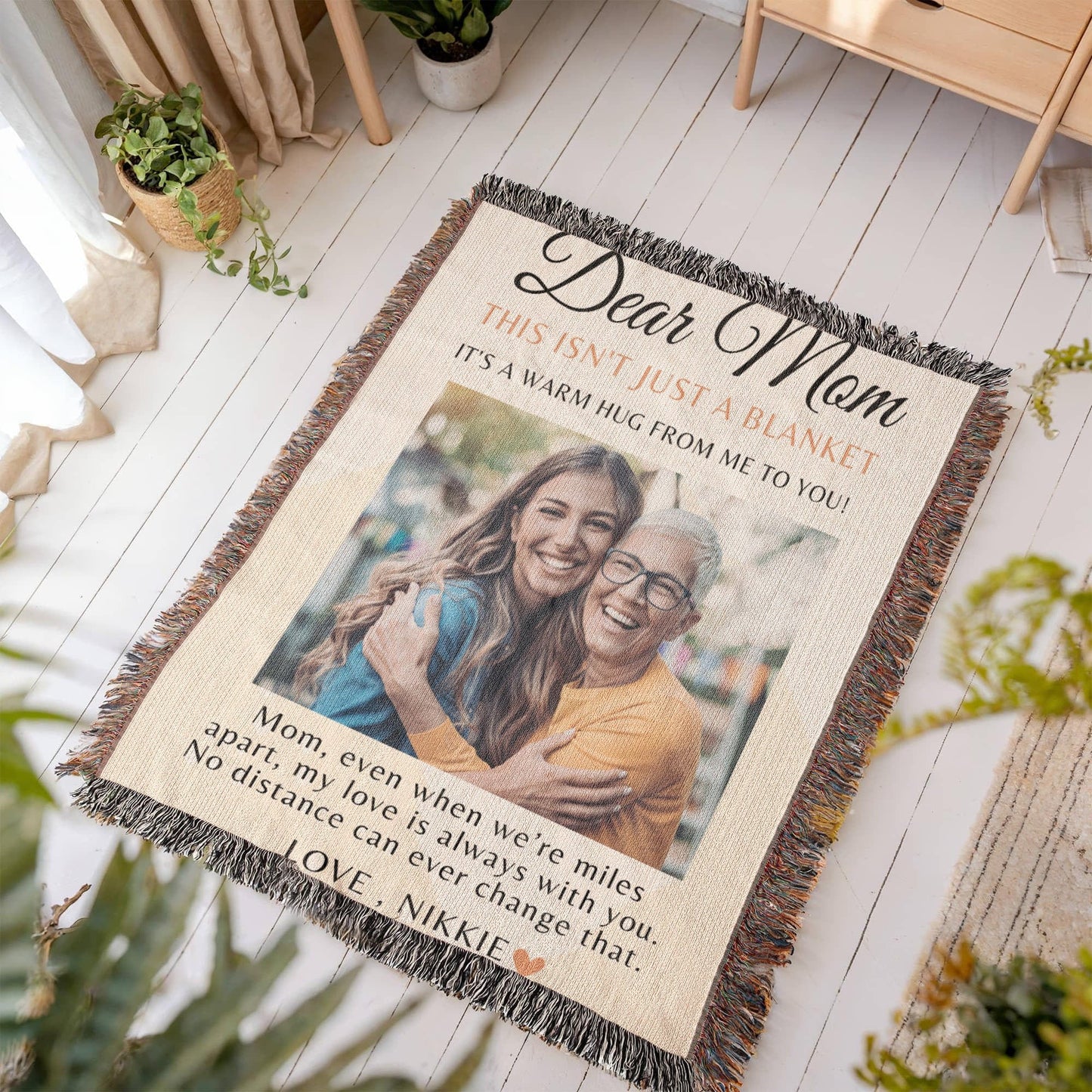 Custom Photo Blanket For Mom, Mothers day Blanket Gift