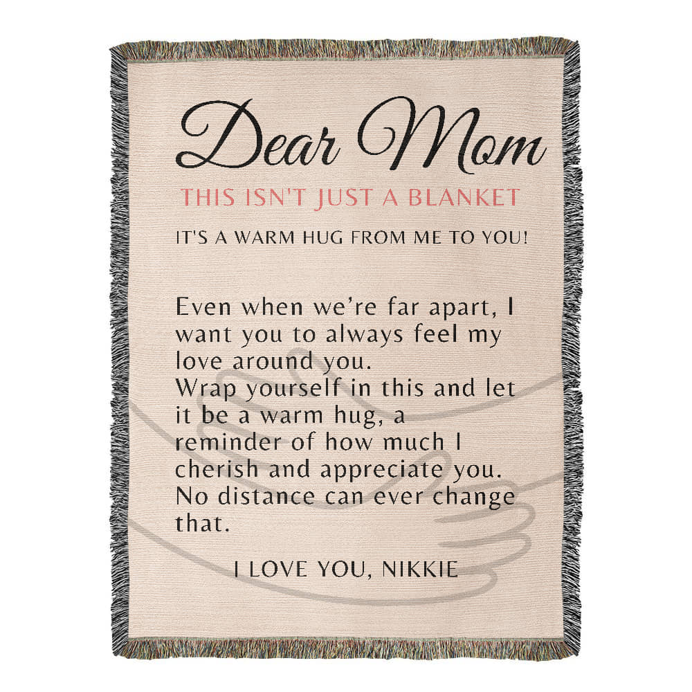 Custom Hug Blanket For Mom