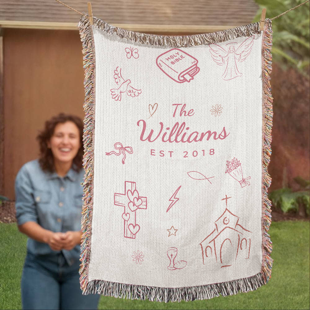 Christian Family Blanket-Pink