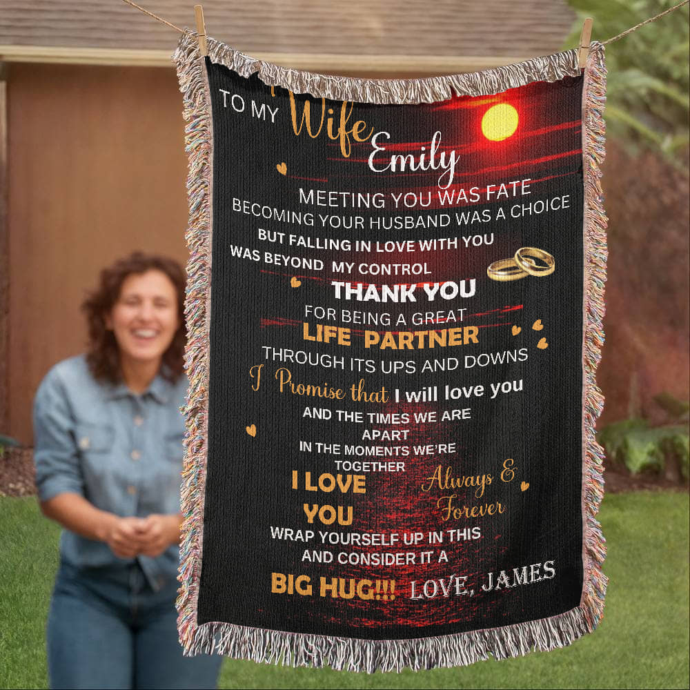 First Anniversary Blanket, Custom Throw For Wife