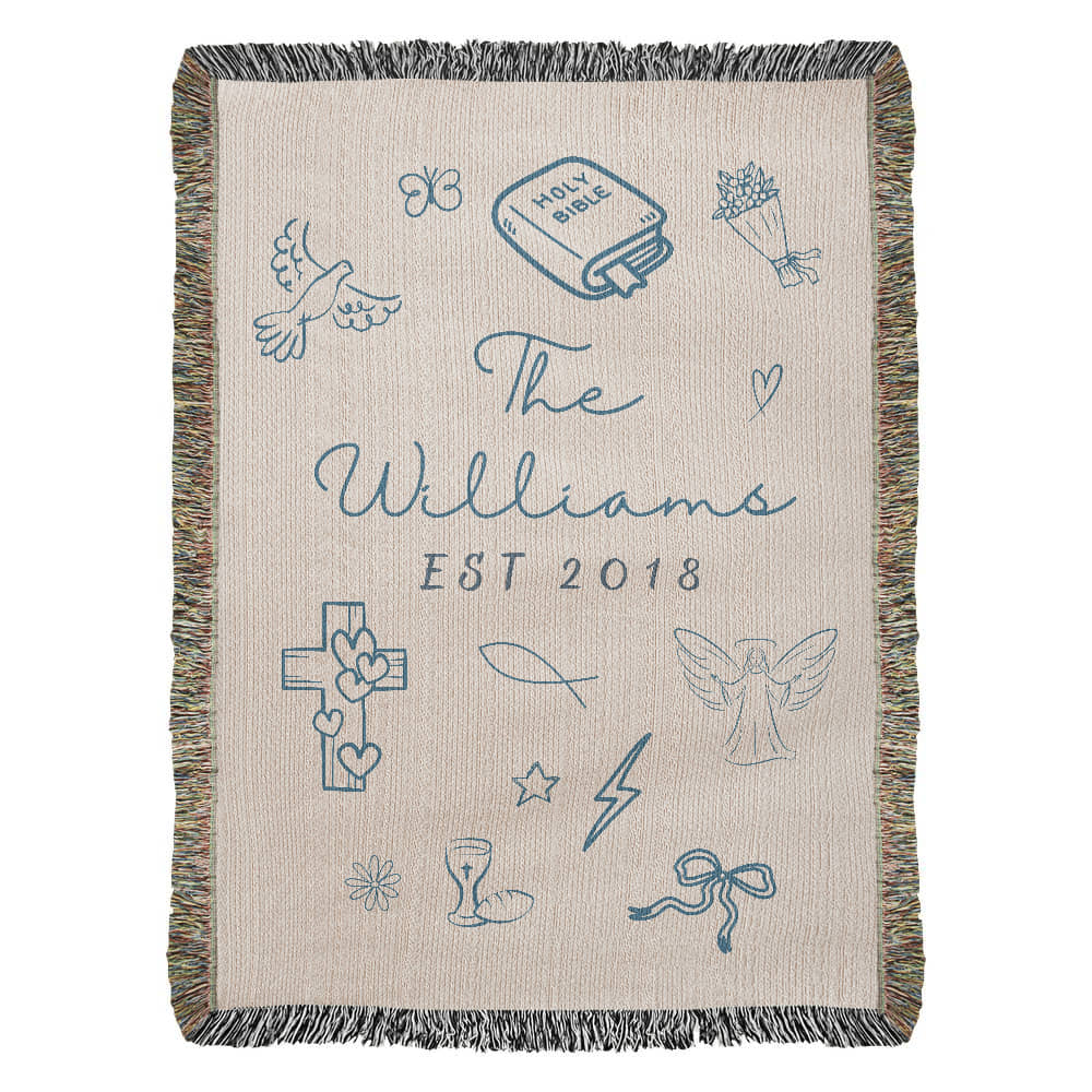 Christian Family Woven Blanket