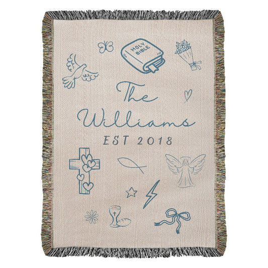 Christian Family Woven Blanket