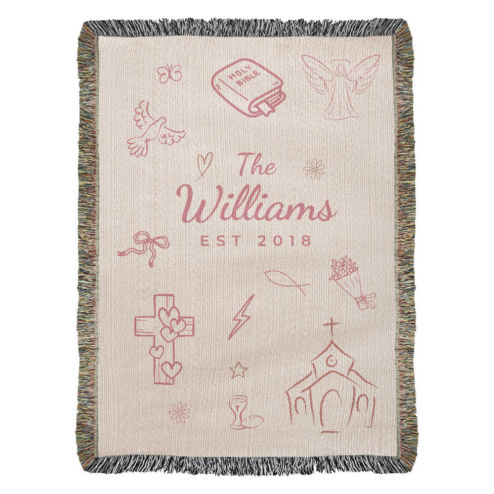 Christian Family Blanket-Pink