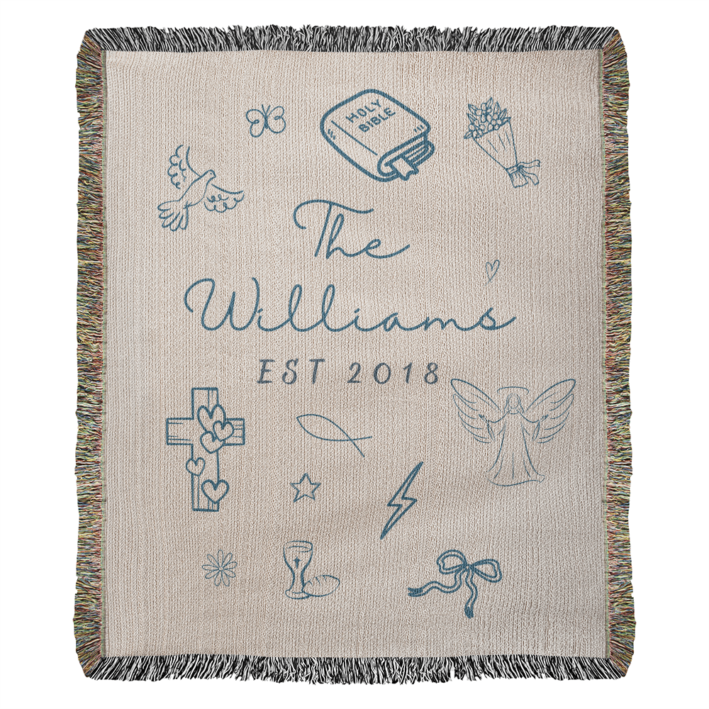 Christian Family Woven Blanket
