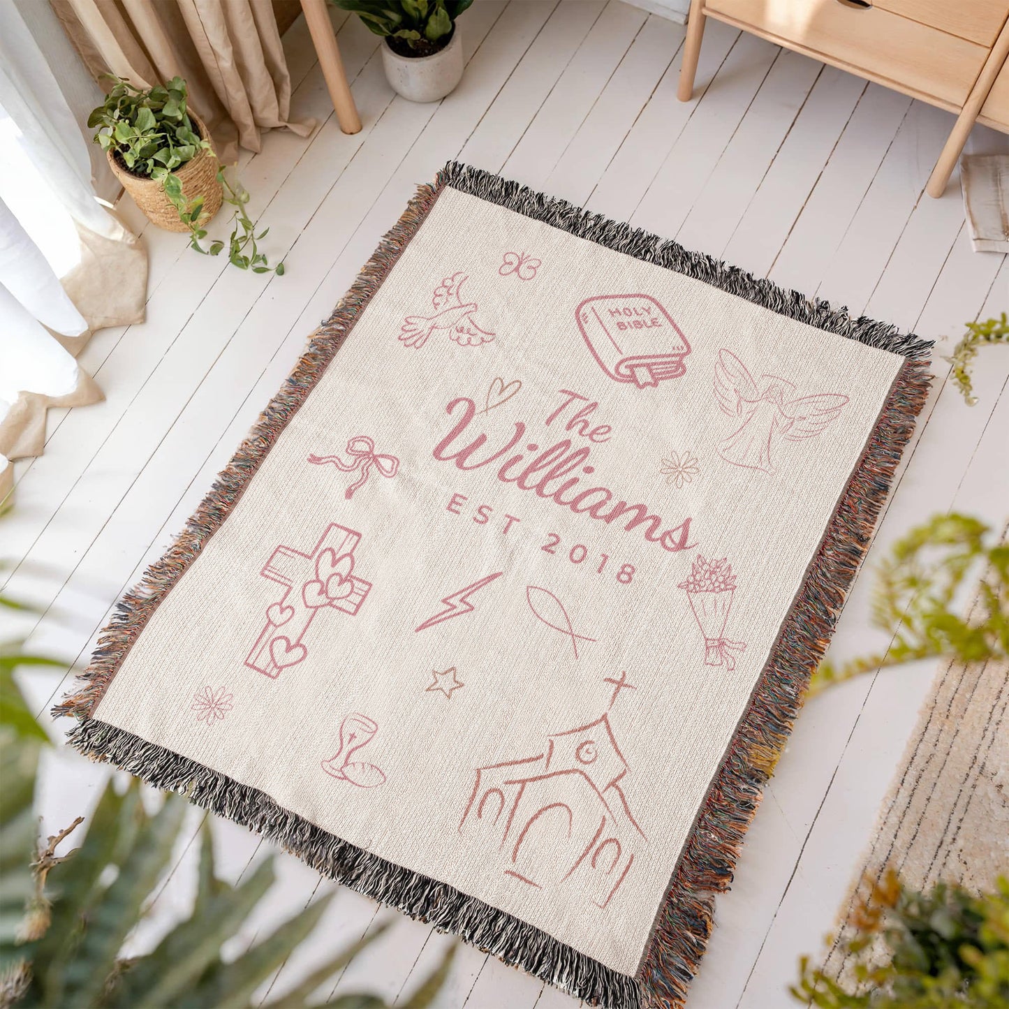 Christian Family Blanket-Pink