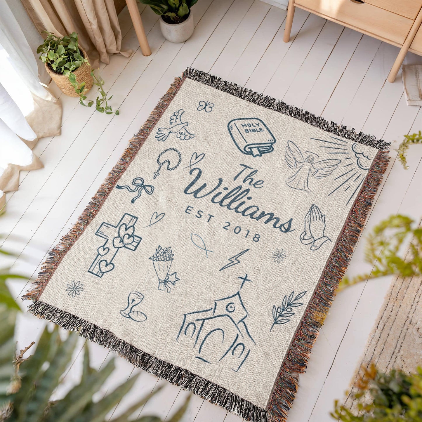 Christian Family Name Custom Blanket