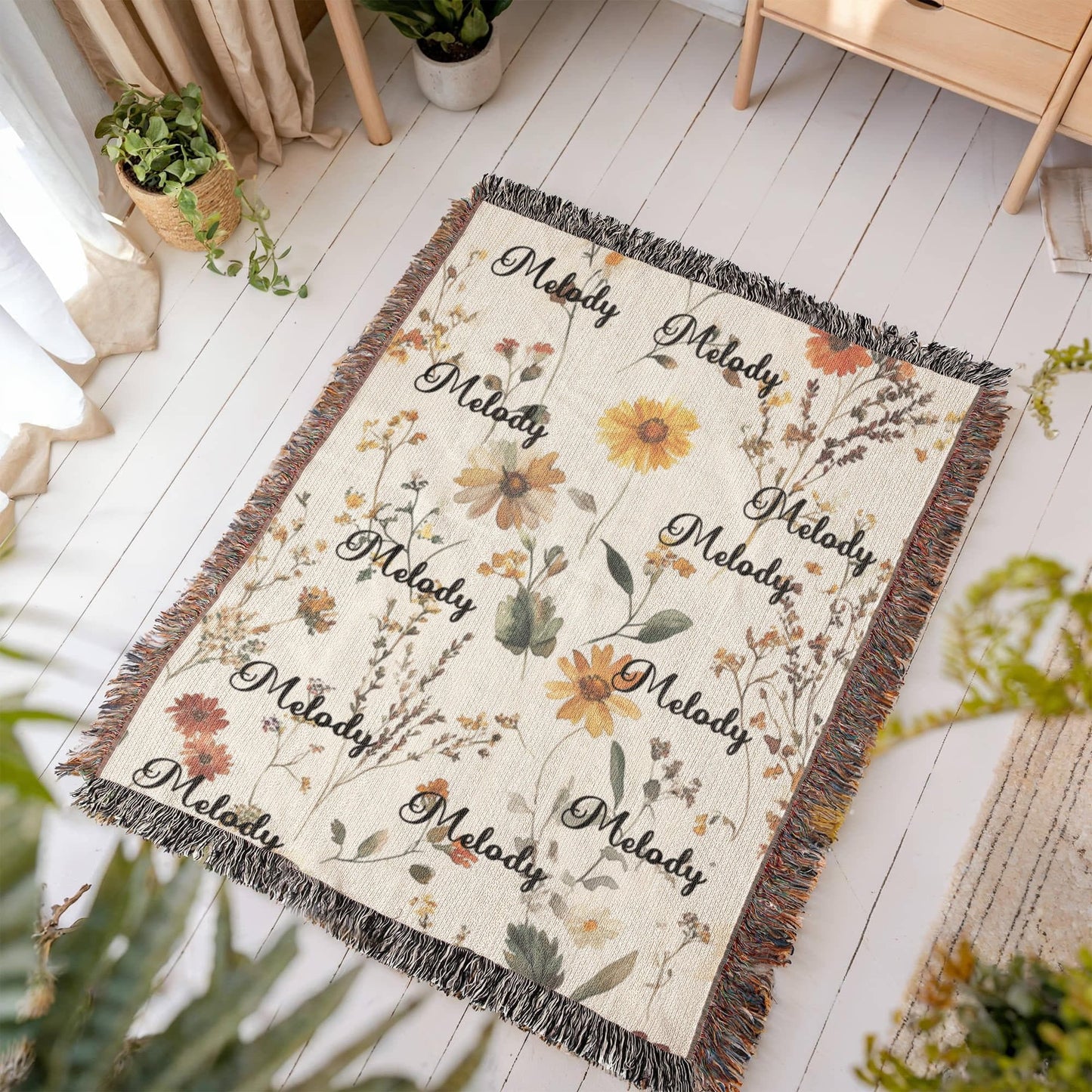 custom floral blanket