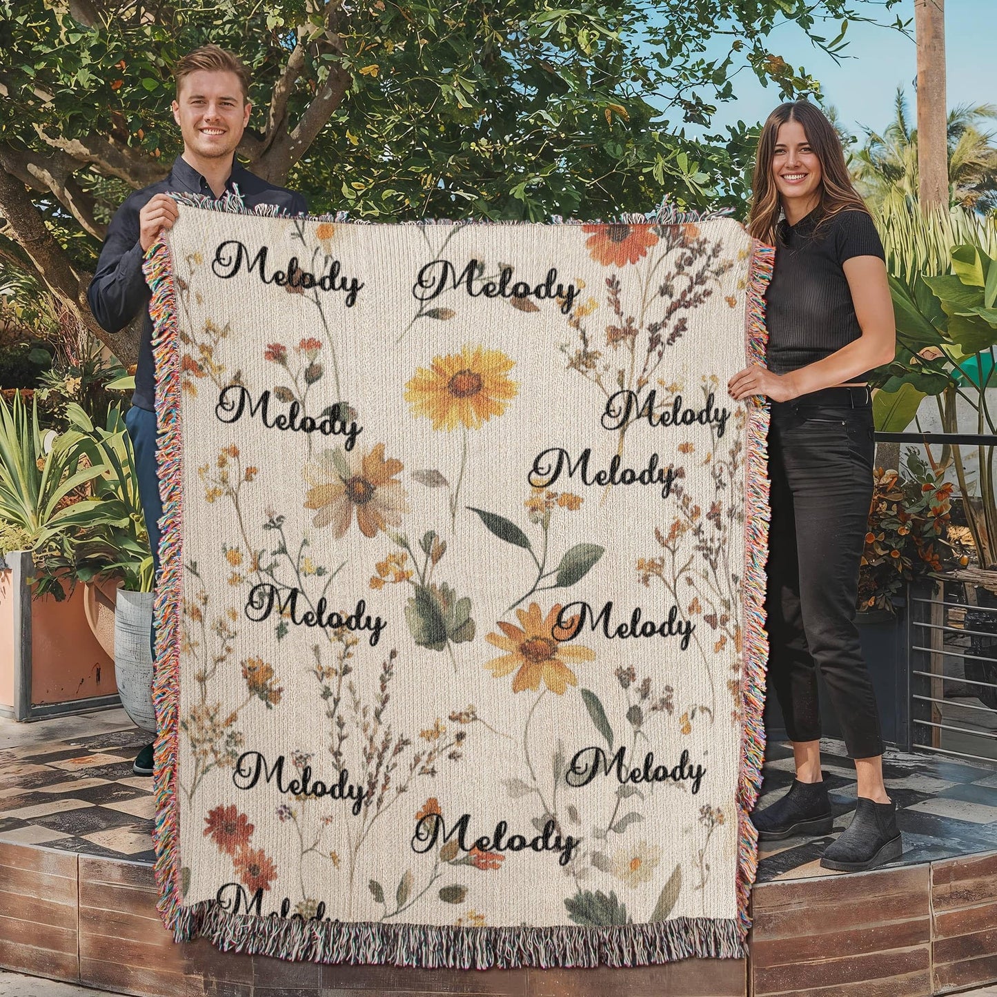 custom floral blanket