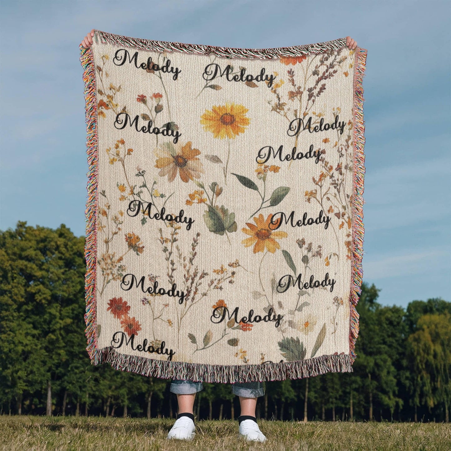 custom floral blanket