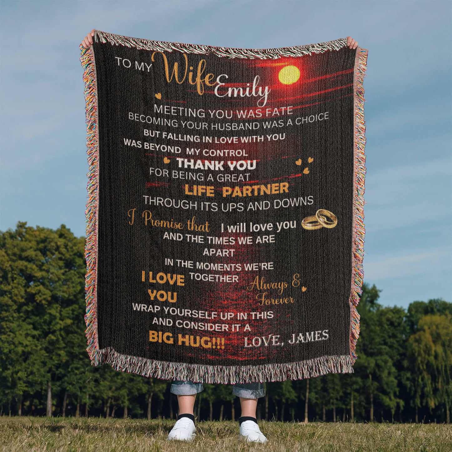 First Anniversary Blanket, Custom Throw For Wife