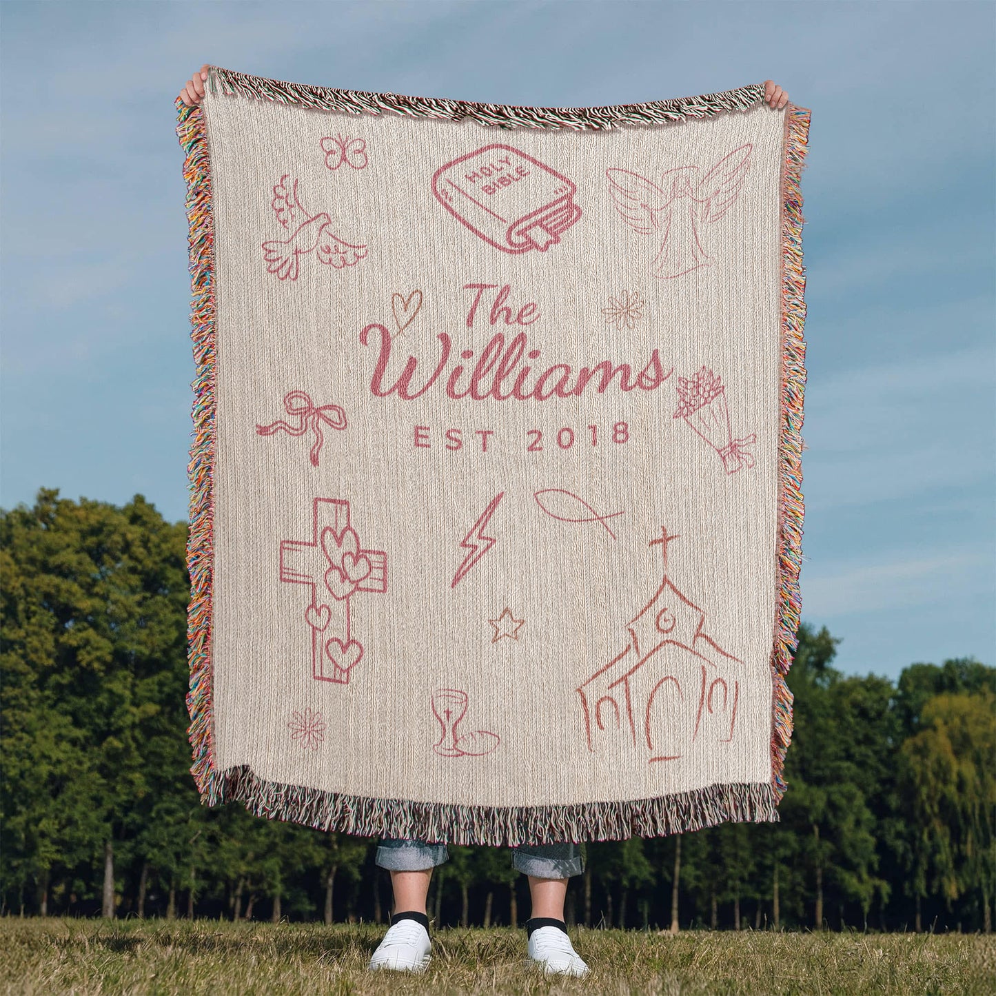 Christian Family Blanket-Pink
