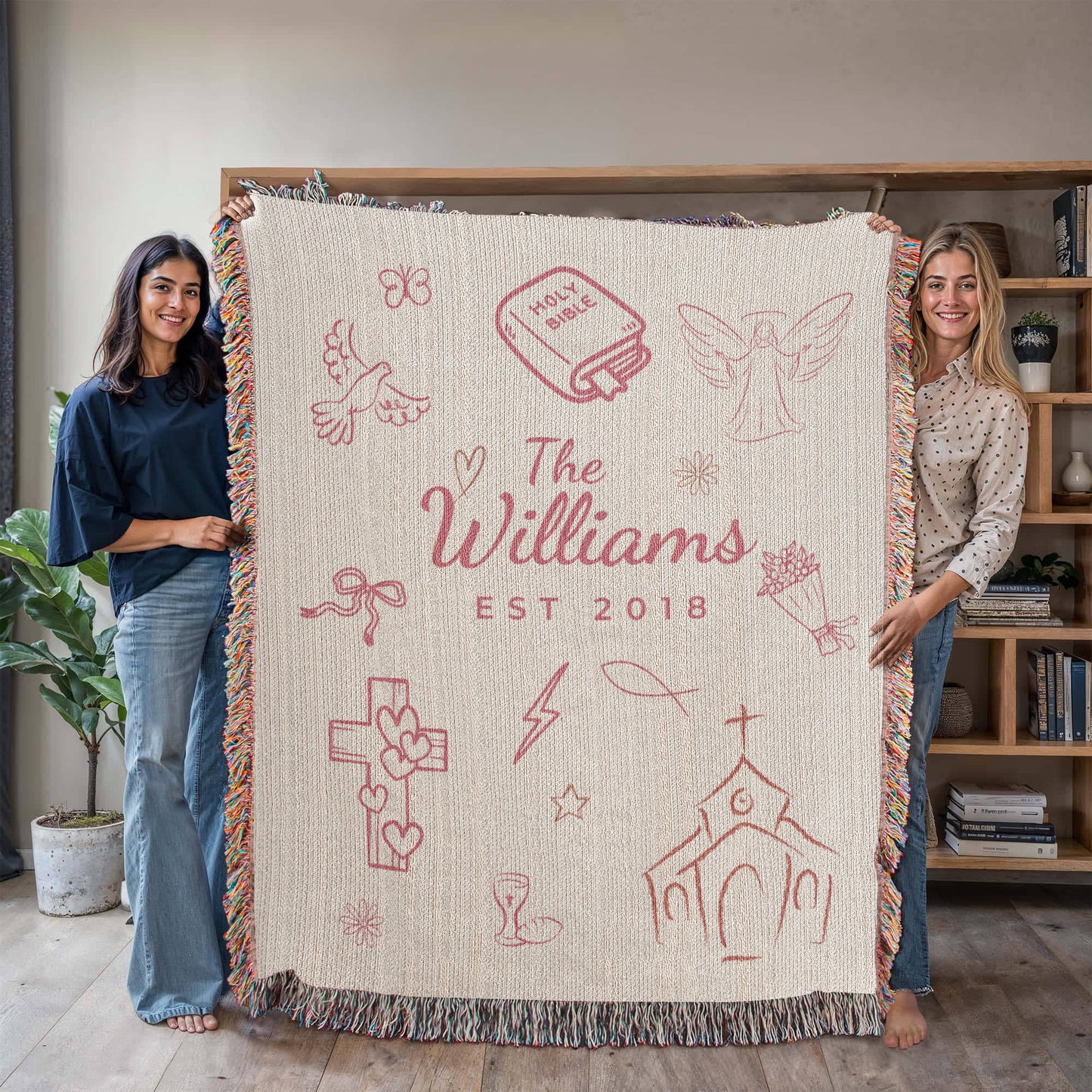 Christian Family Blanket-Pink